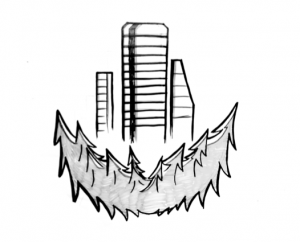 «Мегаполис в тайге», иллюстрация к креативной концепции