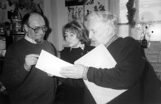 Конец 1990-х. С фотографом Ю. Белинским и писателем и художником Э. Кочергиным